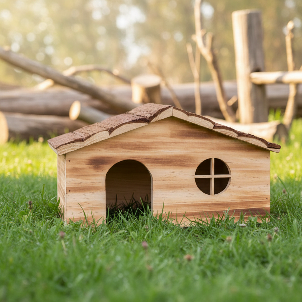 Haus 43cm mit natürlichem Hintergrund