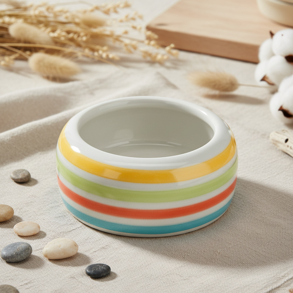 Keramiknapf Ringelein mit Hintergrund