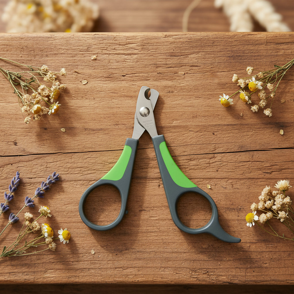 Krallenschere flach auf Unterlage