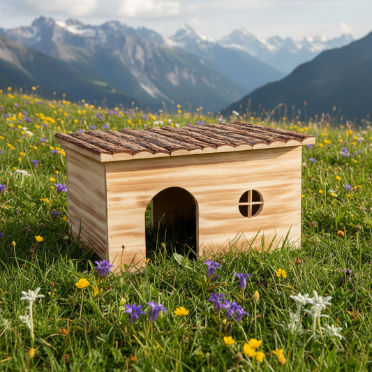 Almhütte ohne Gebäude im Hintergrund