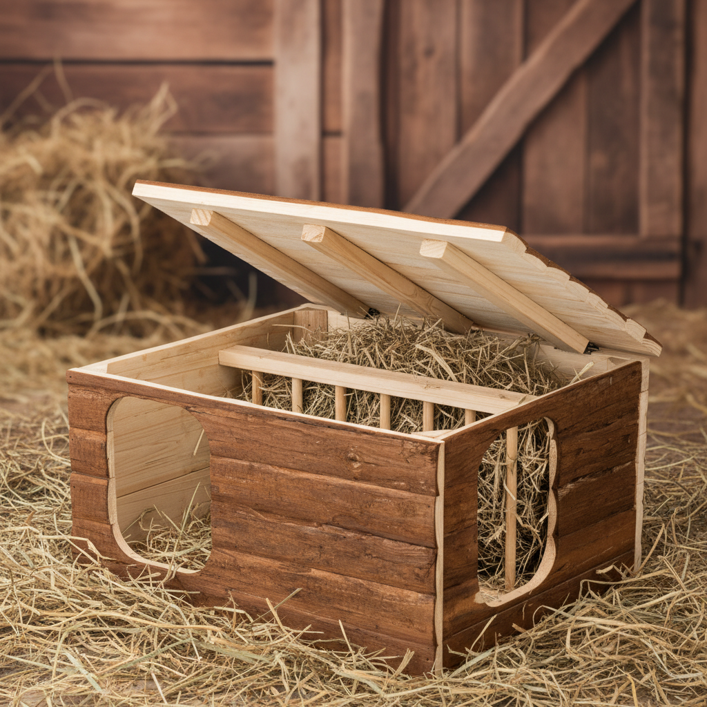 Heuscheune mit geöffnetem Deckel