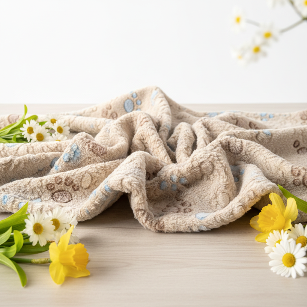 Plaid Kuscheli crème – Frühlings-Produktbild für Kaninchen