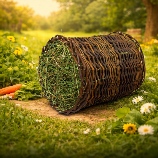Weidentunnel gefüllt mit Bergwiesenheu