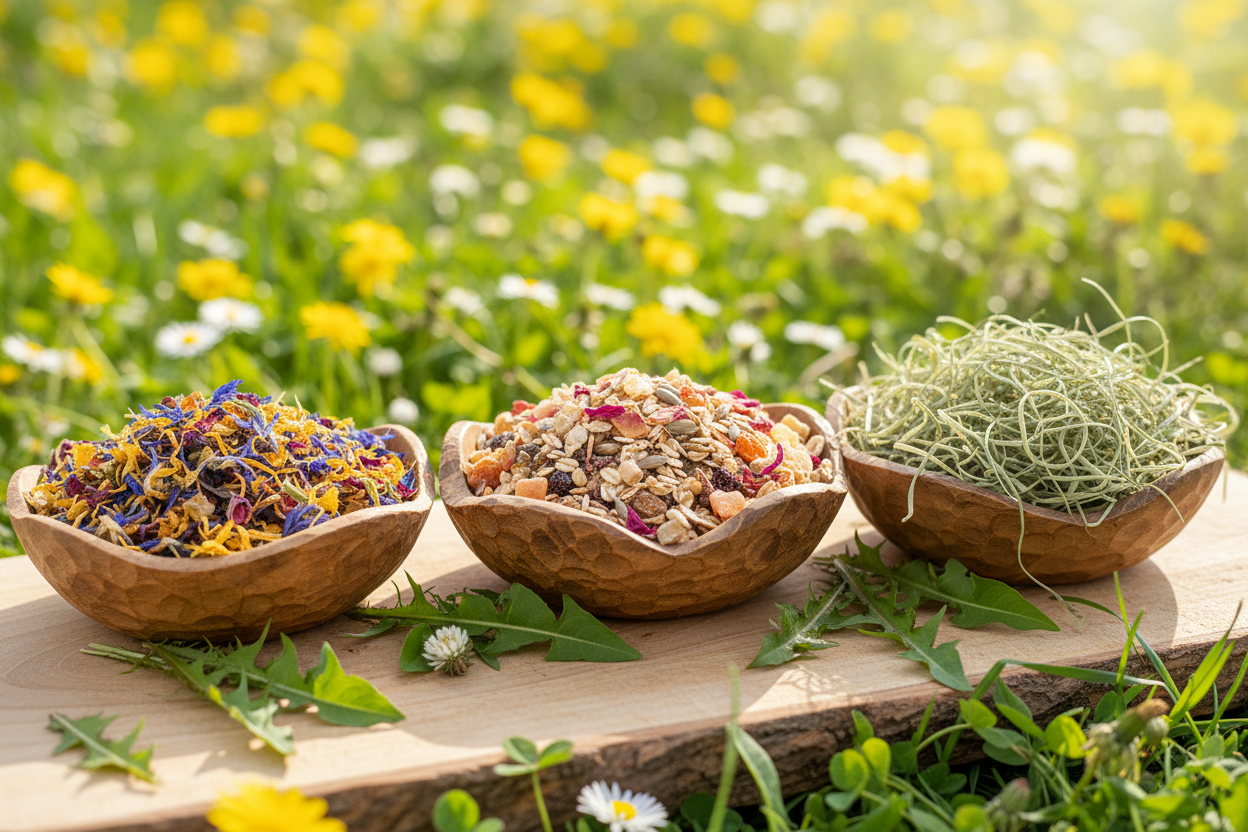 Kaninchen Ernährung Frühling - lose Produkte