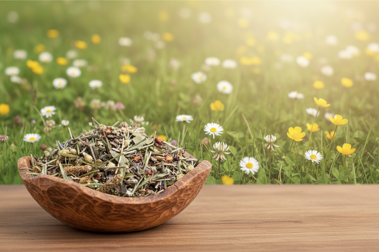 Kräuter Oase Wiesenblumen Banner