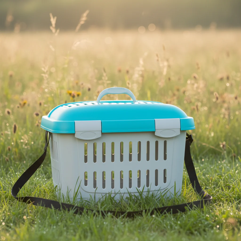 Transportbox hellgrau/türkis 44 × 33 × 32 cm