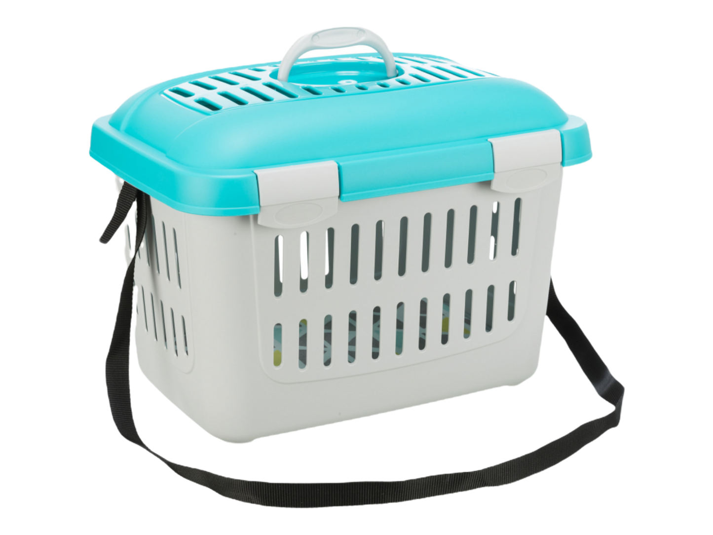 Transportbox hellgrau/türkis 44 × 33 × 32 cm
